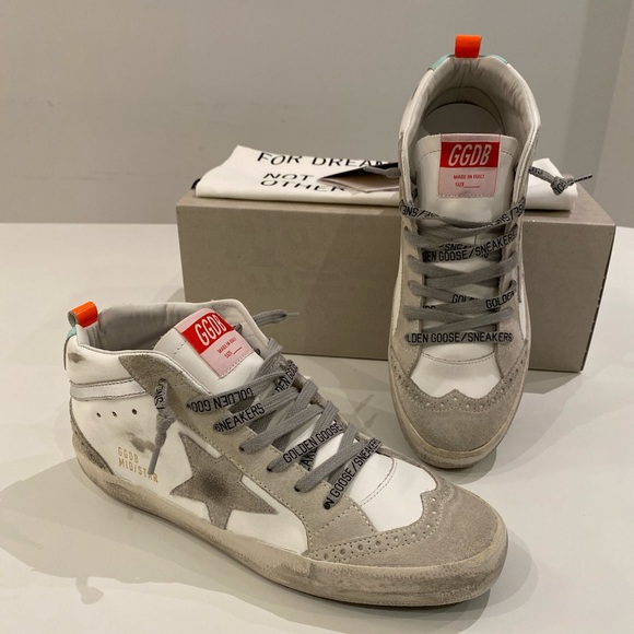 Golden Goose Mid Star White/Ice/Silver sz 38 NIB - Picture 3 of 9